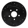 R1 13-18 Ford Escape Rear Right Drilled & Slotted Black Brake Rotor