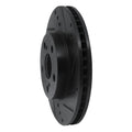 R1 10-17 Lexus CT200H Front Right Drilled & Slotted Black Brake Rotor