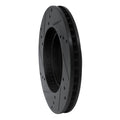 R1 10-17 Lexus CT200H Front Right Drilled & Slotted Black Brake Rotor