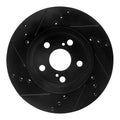 R1 10-17 Lexus CT200H Front Right Drilled & Slotted Black Brake Rotor
