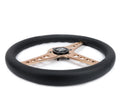 NRG Light Weight Gaming Steering Wheel - Driftz 350mm 3 Rose Gold Spokes Perforated Leather