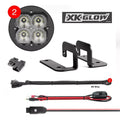 XK Glow Round XKchrome 20w LED Cube Light w/ RGB Accent Light - Driving Beam w/Fog Light Bracket