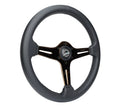 NRG Light Weight Gaming Steering Wheel - Blitz 350mm 3 Rose Gold Spokes Slits - Leather - No Dish