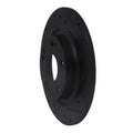 R1 17-20 Honda Civic Sedan Rear Right Drilled & Slotted Black Brake Rotor