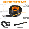 WINCH ROPE WITH HOOK AND PROTECTIVE SLEEVE FOR OFFROAD VEHICLES SUV ATV UTV BOA