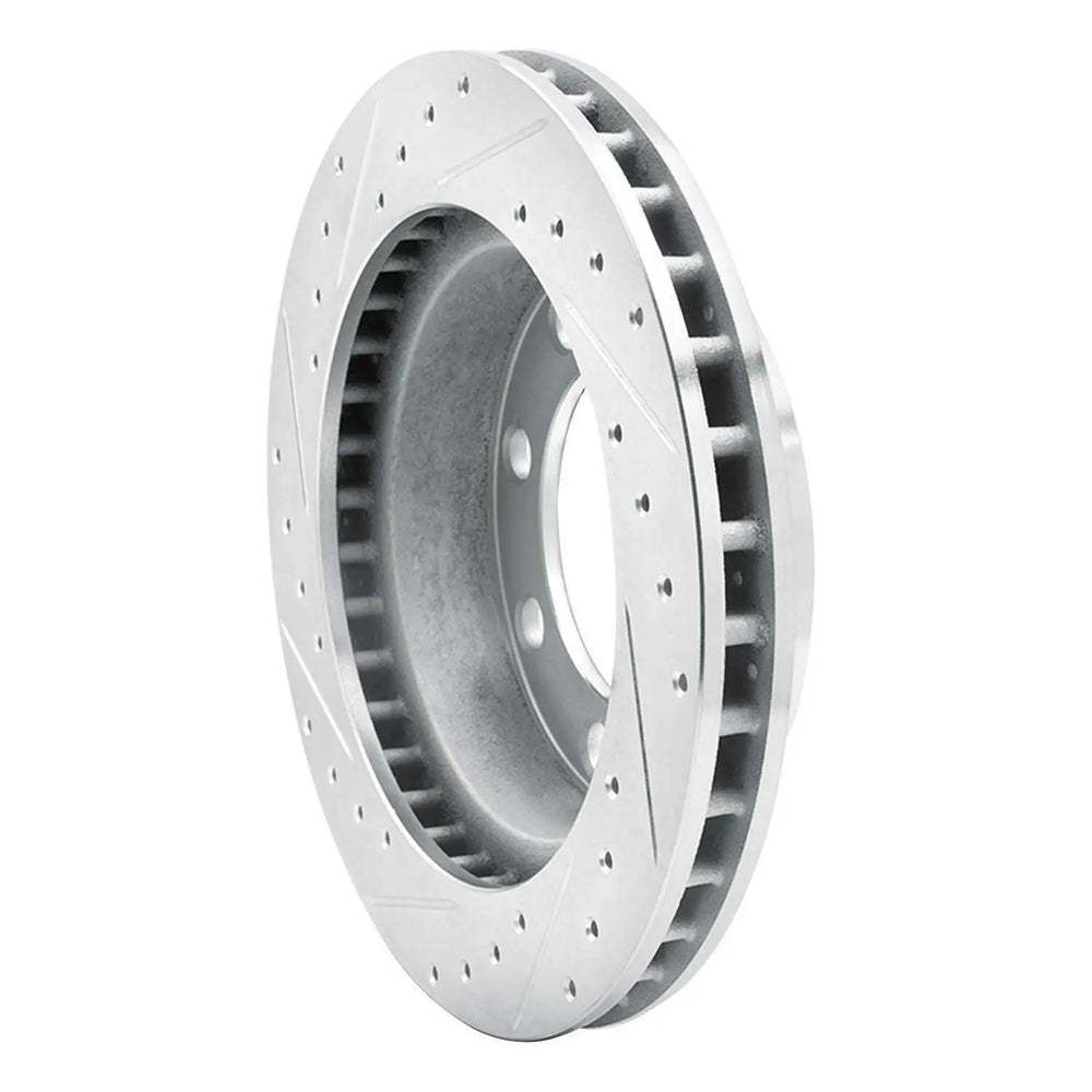 R1 89-93 Dodge D250 Front Right Drilled & Slotted Black Brake Rotor