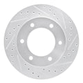 R1 01-04 Honda Passport Front Right Drilled & Slotted Silver Brake Rotor