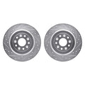 R1 05-19 Ford Taurus X Rear Drilled & Slotted Silver Brake Rotor Set