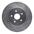 R1 Concepts Brake Rotor Drilled and Slotted Silver Fits Lexus RX330