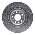 R1 2017-2025 Alfa Romeo Stelvio Rear Right Drilled & Slotted Silver Brake Rotor