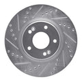 R1 15-25 Hyundai Kona EV Front Left Drilled & Slotted Silver Brake Rotor