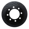 R1 71-97 Dodge B3500 / B2500 Front Right Drilled & Slotted Black Brake Rotor