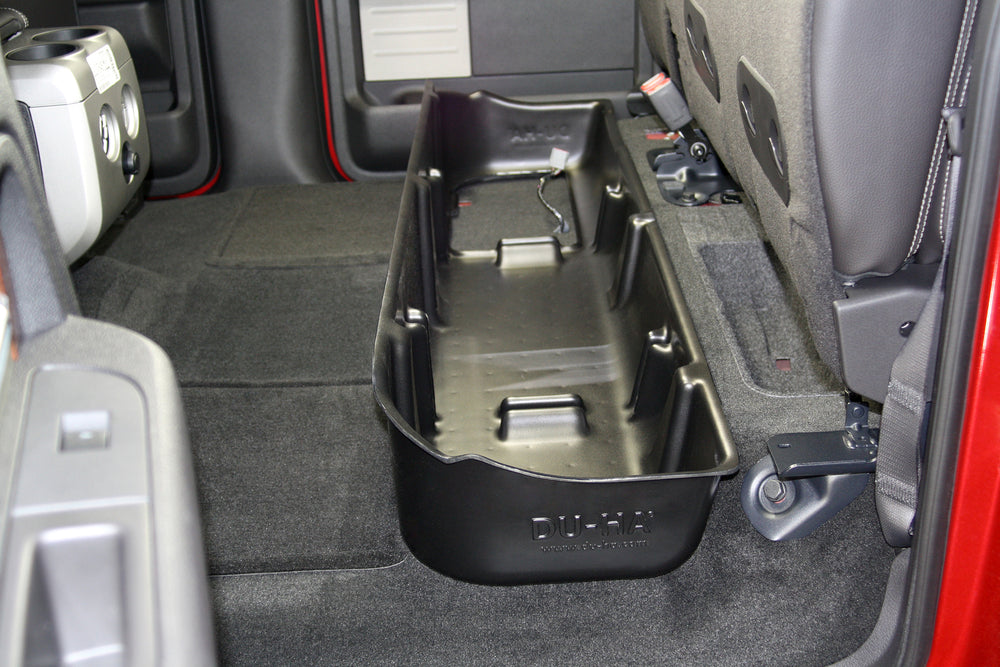 0914 F150 SUPERCREW UNDERSEAT STORAGE/GUN CASE BLACK WITH SUBWOOFER