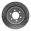R1 18-21 Ford F-150 4WD Rear Left Drilled & Slotted Silver Brake Rotor