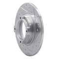 R1 85-91 Subaru GL Rear Right Drilled & Slotted Silver Brake Rotor