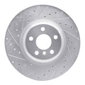 R1 16-25 BMW 540I xDrive Rear Left Drilled & Slotted Silver Brake Rotor