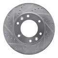 R1 06-14 Hyundai Entourage Front Left Drilled & Slotted Silver Brake Rotor