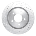 R1 99-04 Chrysler CONCORDE Front Left Drilled & Slotted Silver Brake Rotor