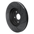 R1 01-06 Lexus LS430 Front Left Drilled & Slotted Black Brake Rotor