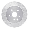 R1 06-20 Lexus GS200T Rear Left Drilled & Slotted Silver Brake Rotor