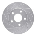 R1 87-90 Chrysler Town & Country Front Left Drilled & Slotted Silver Brake Rotor