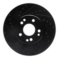 R1 90-98 Mercedes-Benz 500E Front Left Drilled & Slotted Black Brake Rotor