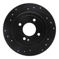R1 12-25 Dodge Attitude (Mexico) Rear Left Drilled & Slotted Black Brake Rotor