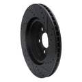 R1 09-23 Dodge Challenger Front Left Drilled & Slotted Black Brake Rotor