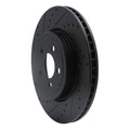 R1 09-23 Dodge Challenger Front Left Drilled & Slotted Black Brake Rotor