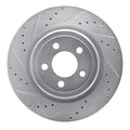 R1 06-23 Dodge Magnum Rear Left Drilled & Slotted Silver Brake Rotor