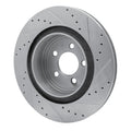 R1 06-23 Dodge Magnum Rear Left Drilled & Slotted Silver Brake Rotor