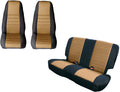 Rugged Ridge Seat Cover Kit Black/Tan 80-90 Jeep CJ/YJ