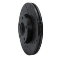 R1 04-13 Mazda 3 Front Right Drilled & Slotted Black Brake Rotor