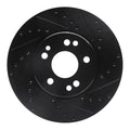 R1 90-98 Mercedes-Benz 300SL Front Right Drilled & Slotted Black Brake Rotor