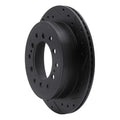 R1 10-24 Lexus GX460 Rear Right Drilled & Slotted Black Brake Rotor