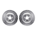 R1 14-21 Jaguar XJ Rear Drilled & Slotted Silver Brake Rotor Set