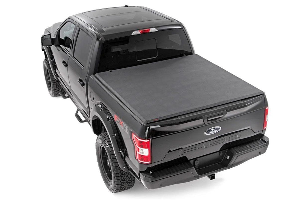 Rough Country Soft Tri-Fold Bed Cover 5 7 Bed Ford F-150 (15-20) Raptor (17-20) 41515550A