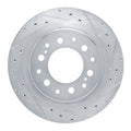 R1 2022-2025 Lexus GX550 Rear Right Drilled & Slotted Silver Brake Rotor