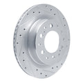 R1 2022-2025 Lexus GX550 Rear Right Drilled & Slotted Silver Brake Rotor