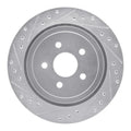 R1 89-95 Chrysler LeBaron Rear Left Drilled & Slotted Silver Brake Rotor