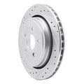 R1 89-95 Chrysler LeBaron Rear Left Drilled & Slotted Silver Brake Rotor