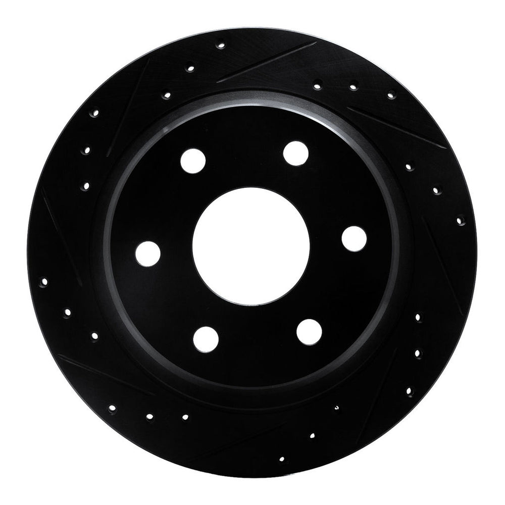 R1 99-07 Chevrolet AVALANCHE 1500 Rear Left Drilled & Slotted Black Brake Rotor