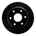 R1 99-07 Chevrolet AVALANCHE 1500 Rear Left Drilled & Slotted Black Brake Rotor