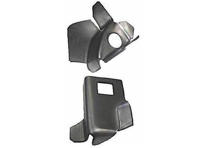 LH ROCKER END CAP/FENDER MOUNT BRKT 2PC SET CHEVROLET 57 (STEEL GAUGE 18)