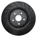 R1 13-20 Lexus Gs Turbo Right Front Drilled & Slotted Black Brake Rotor