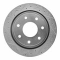 R1 12-14 Ford F-150 4WD Rear Left Drilled & Slotted Silver Brake Rotor