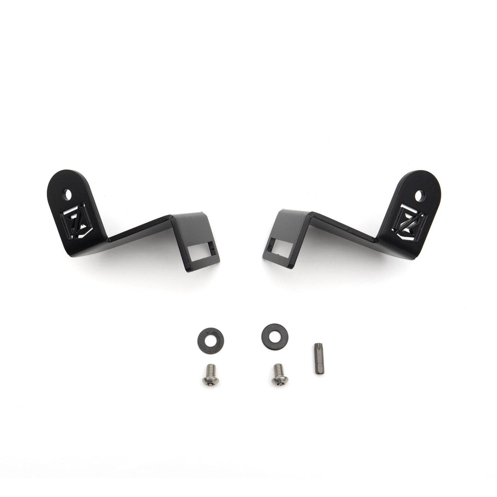~(3 lbs. 12X8X7)~ 2015-2017 DODGE RAM 1500 REBEL: Front Bumper Top LED Light Bar Mounts - to mount 20in ZROADZ LED or Similar. Brackets Only Mild steel Back Powdercoated