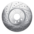 R1 18-25 BMW Z4 Front Left Drilled & Slotted Silver Brake Rotor