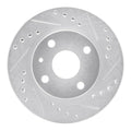 R1 Concepts Brake Rotor Drilled and Slotted Silver Fits Ford Escort