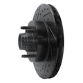 R1 95-11 Ford Explorer Front Left Drilled & Slotted Black Brake Rotor